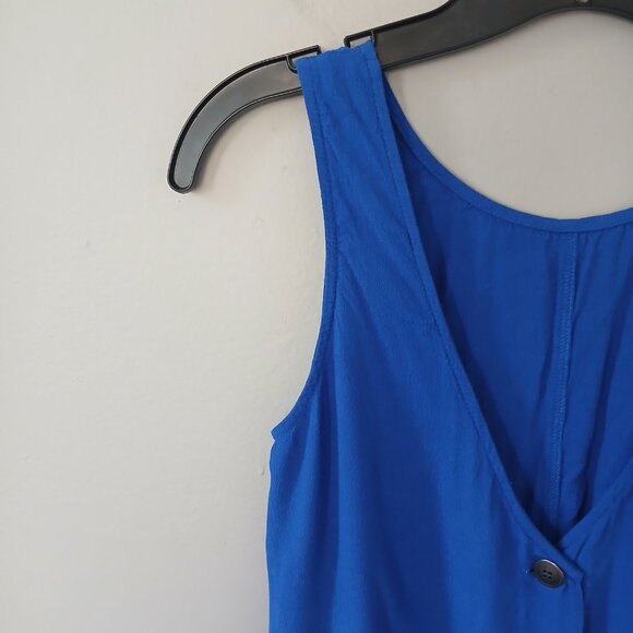 Madewell Women's Sz S Lakeshore‎ Button Back Dress Mini Blue Sleeveless - Picture 6 of 13